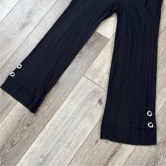 LNA Noma Drawstring Black Pants With Grommet and Ribbed Detail - Picture 7 of 12